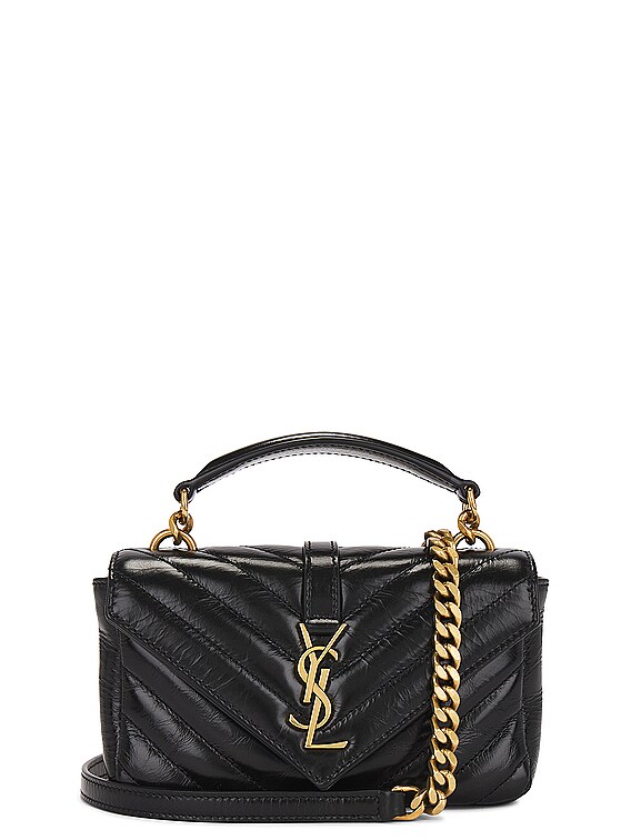 Saint Laurent Mini College Chain Bag in Noir FWRD
