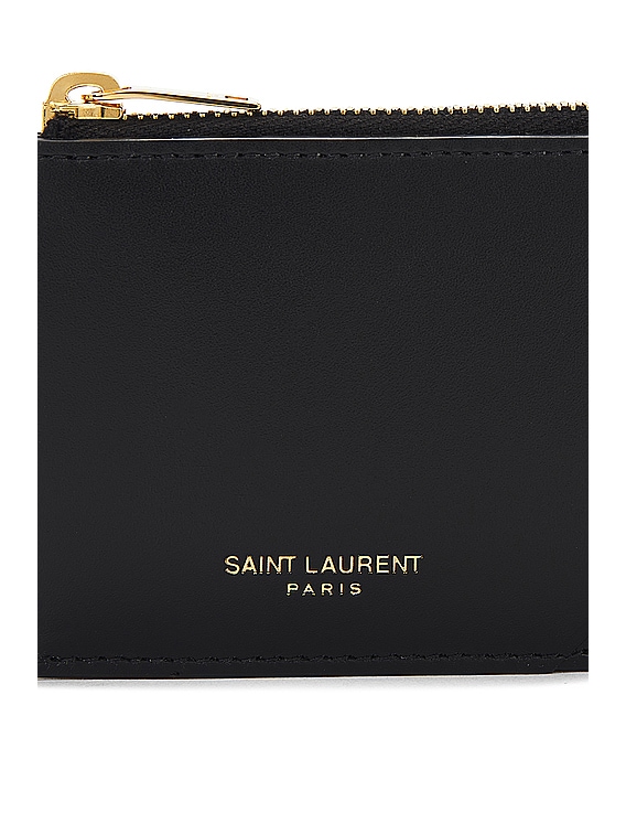 Saint Laurent ZIPPED FRAGMENTS CARD CASE カードケース - Noir | FWRD