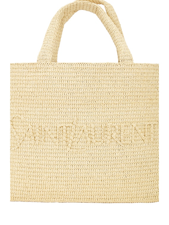 Saint Laurent Supple Raffia Tote Bag in Naturel | FWRD