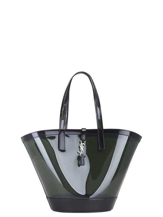 Saint Laurent Medium Panier Tote Bag in Noir & Peppermint | FWRD