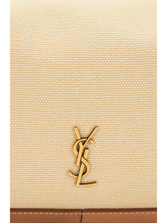 Saint Laurent Camera Supple Bag in Avorio & Vintage Brown Gold | FWRD