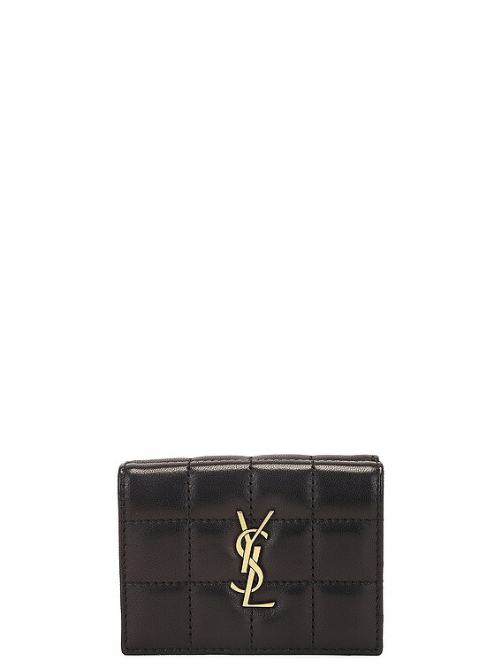 折りたたみ財布 SAINT LAURENT TINY ORIGAMI WALLET Tiny origami wallet in quilted grained leather | Saint