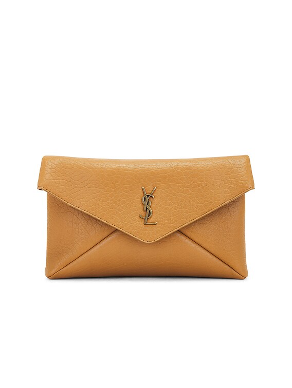 Saint Laurent Large Envelope Pouch in Dark Sun | FWRD Saint Laurent Large Envelope Pouch in Dark Sun | FWRD