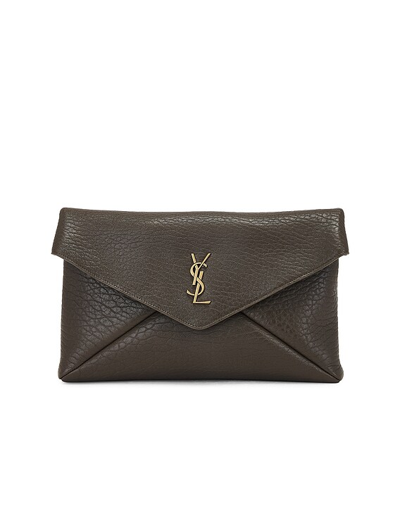 Saint Laurent Large Envelope Pouch in Light Musk | FWRD