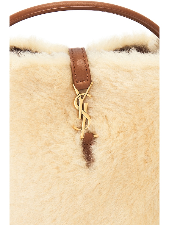 Saint Laurent Mini Le 37 Bucket Bag in Cream Beige & Brick