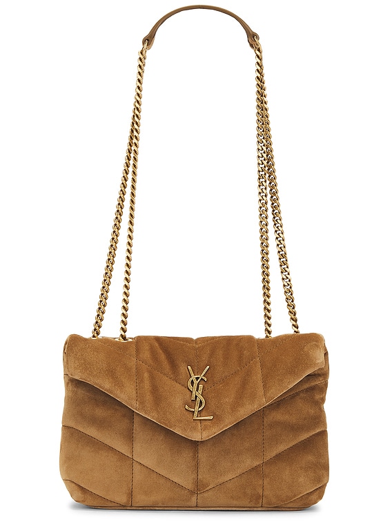 Saint Laurent Toy Puffer Bag in Golden Leaf | FWRD