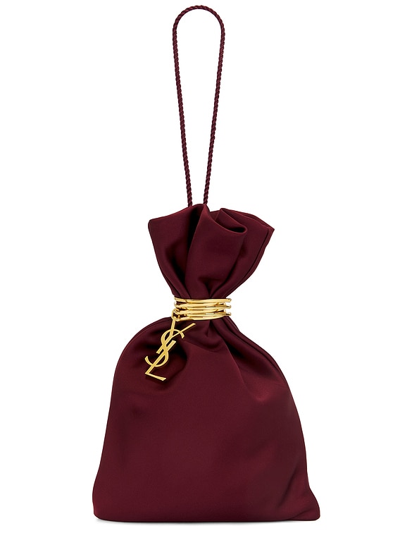 Saint Laurent Evening Pouch Bag in Red Pear & Soft Bordeaux