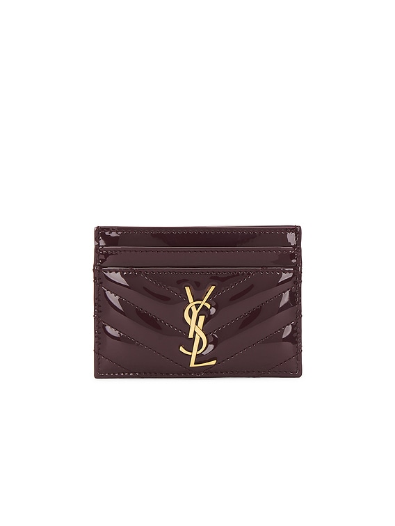 Saint Laurent Credit Card Case in Dark Red Wine | FWRD