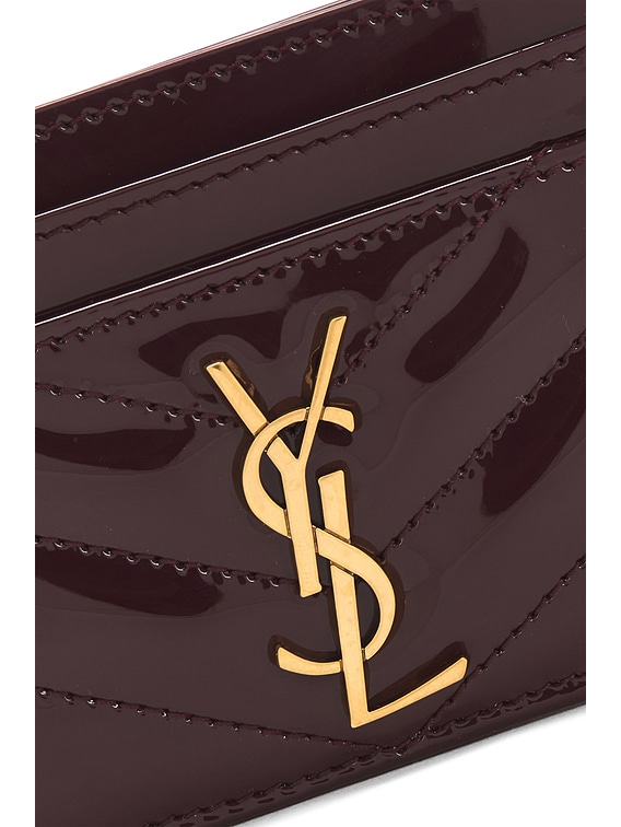 Saint Laurent Credit Card Case in Dark Red Wine | FWRD