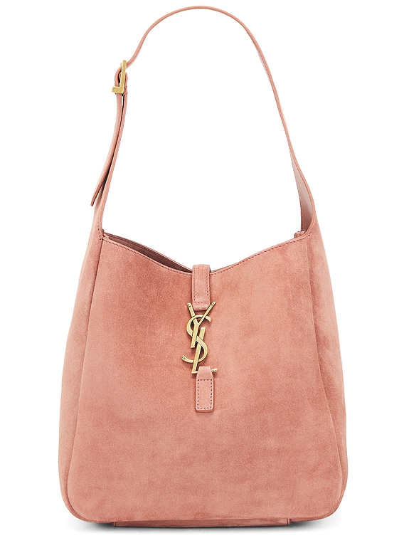 Saint Laurent Small Le 5 A 7 Supple Hobo Bag in Barely Pink
