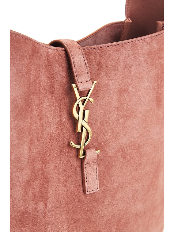 Saint Laurent Small Le 5 A 7 Supple Hobo Bag in Barely Pink