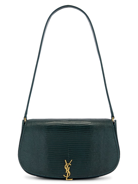 Saint Laurent Lizard Demi Lune Hobo Bag in Eden Forest