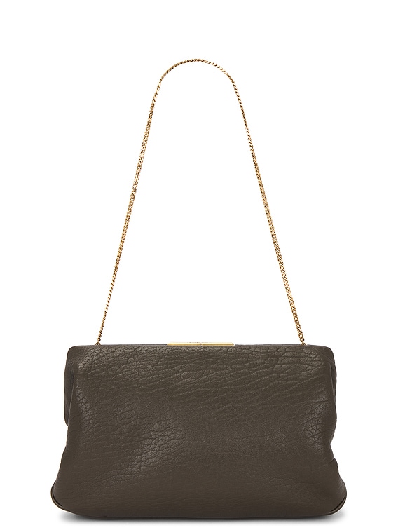 Saint Laurent Large Clutch in Light Musk | FWRD