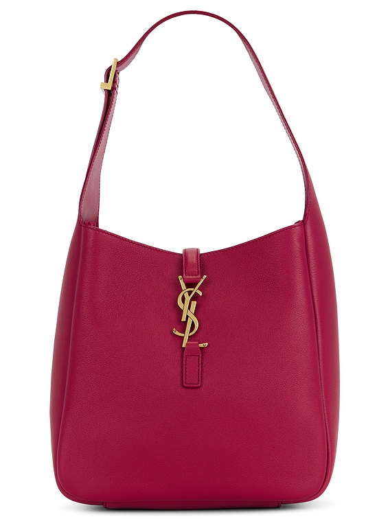 Saint Laurent Small Le 5 A 7 Supple Bag in Cherry Jam | FWRD