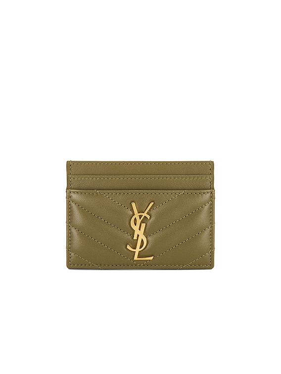 Saint Laurent Credit Card Case in Strong Moss | FWRD
