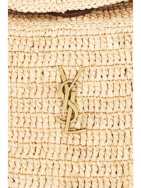 Saint Laurent Top Handle Bucket Bag in Pale Brown & Brick | FWRD