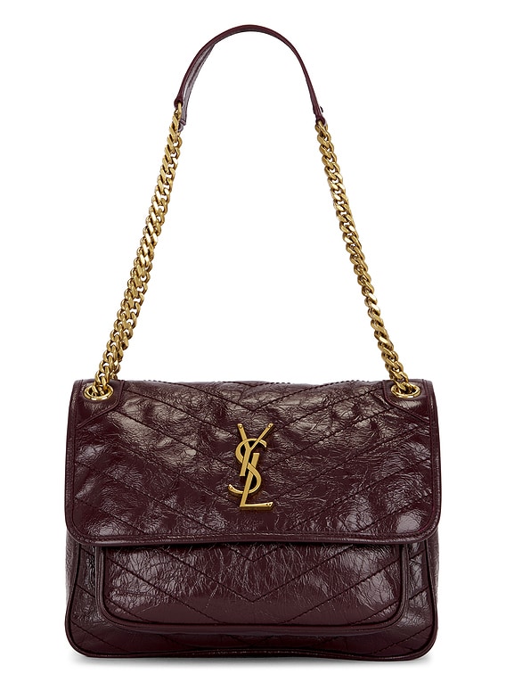 Saint Laurent まる⚠️ Saint Laurent Medium Niki Chain Bag in Rouge Cabernet | FWRD