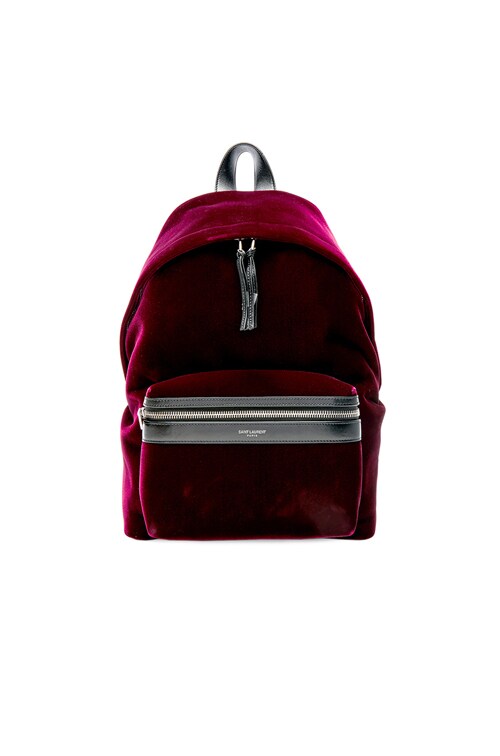 mini velvet backpack