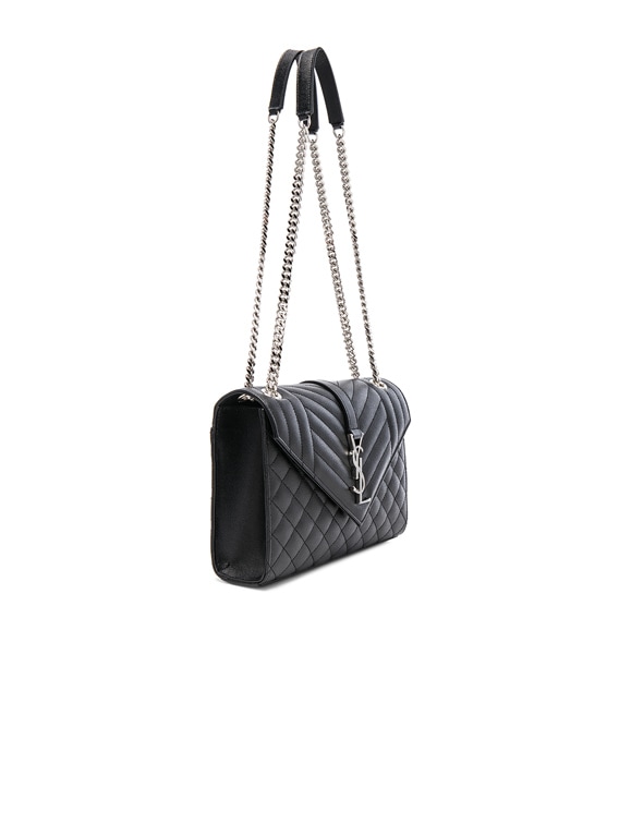 saint laurent black medium envelope chain bag