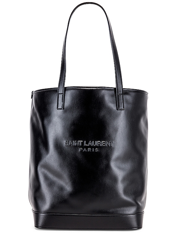 Saint Laurent Teddy Detachable Pouch Shopping Tote In Black Black Fwrd