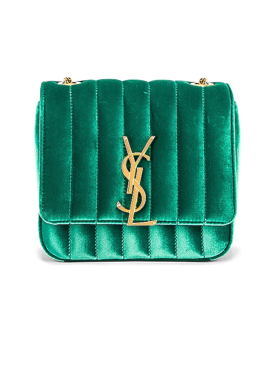 ysl green velvet bag