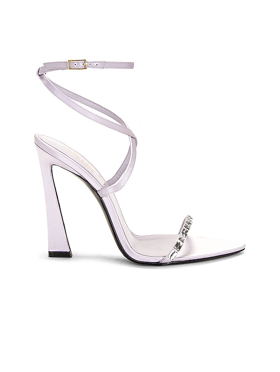 【Saint Laurent】GIPPY SANDAL 110MM◆808610AAD8Z Saint Laurent Gippy 110 Sandal in Poly Grey & Crystal | FWRD
