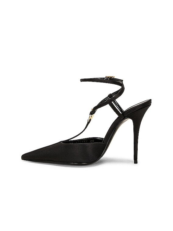 Saint Laurent Gillian Ankle Strap Pump in Nero | FWRD