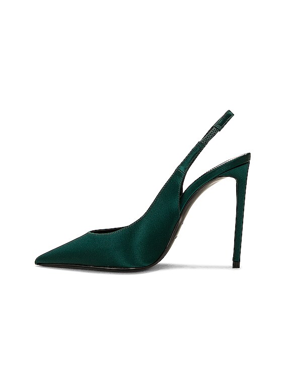 Saint Laurent Zoe Slingback Pump in Dorian Green | FWRD