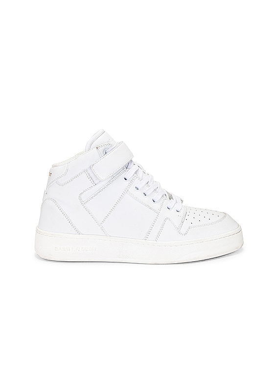 Saint Laurent Lax Mid Sneaker in Blanc Optique | FWRD