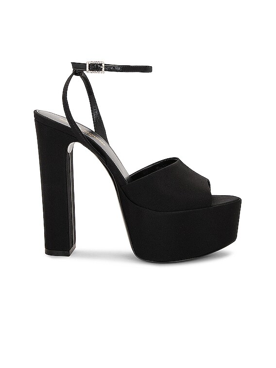 サンダル・ミュール Saint Laurent Jodie Platform Sandals In Nappa Saint Laurent Jodie Leather Ankle-Strap Platform Sandals