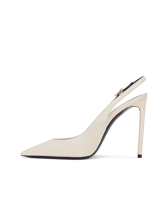 SAINT LAURENT ホワイト ハイヒール 36 SAINT LAURENT Jodie leather platform sandals | NET-A-PORTER