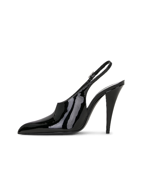 定率割引 往復 Saint Laurent Nico Slingback Pump in Nero | FWRD 小物