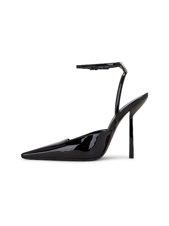 Saint Laurent Anouk Ankle Strap Pump in Nero FWRD