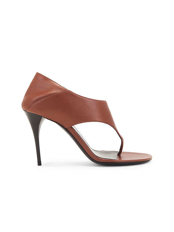 Saint Laurent Bridget Sandal in Aesthetic Brown | FWRD