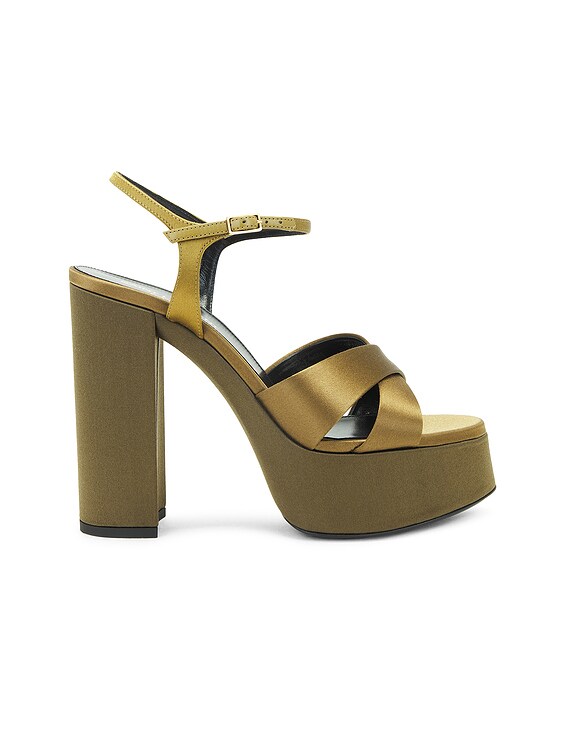 Saint Laurent BIANCA サンダル - Kaki & Cuba Gold | FWRD