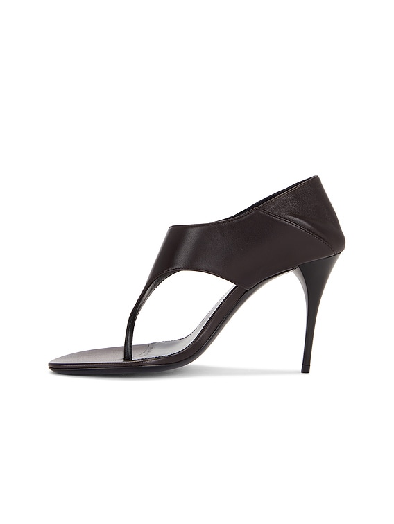 Saint Laurent Bridget Sandal in Dark Chocolate | FWRD