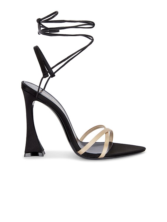 Saint Laurent Gippy Sandal in Faint Pink & Nero | FWRD