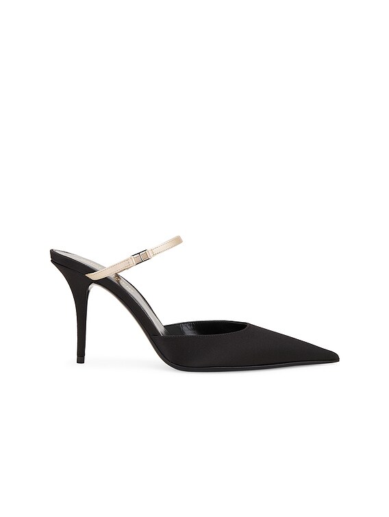 Saint Laurent Killer Mule in Nero & Partridge Pink | FWRD