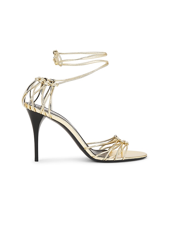 サンダル・ミュール SAINT LAURENT GOLDE L BABYLONE SANDALS Saint Laurent Babylone Sandal in Egypt Gold | FWRD
