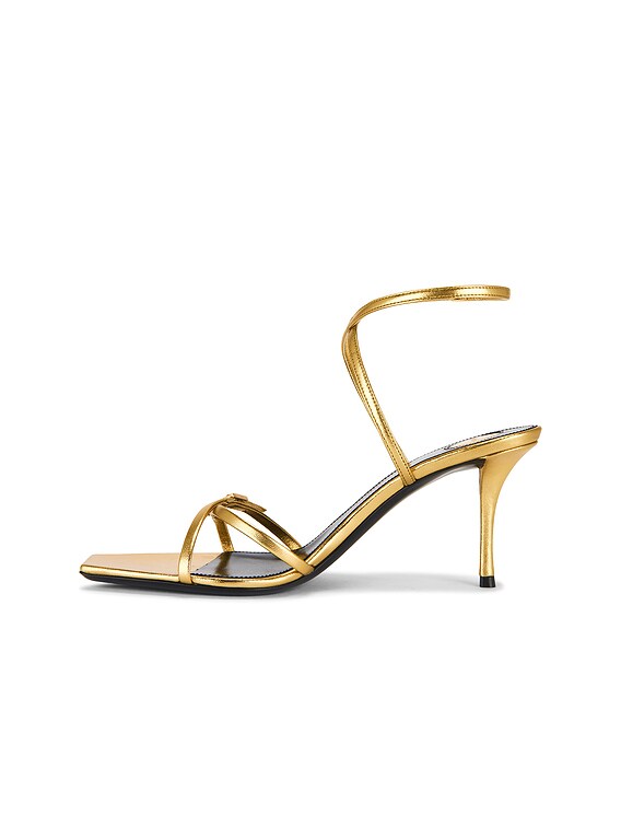 Saint Laurent Lydia Sandal in Metal Moon Gold | FWRD