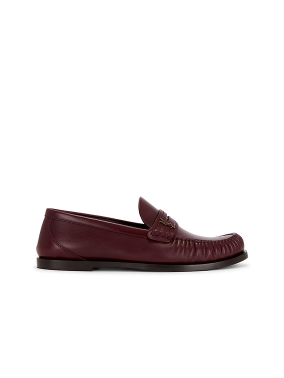 シューズ・サンダルその他 Saint Laurent Dark red leather loafer with monogram Saint Laurent Laurent Loafer in Vendome Red | FWRD