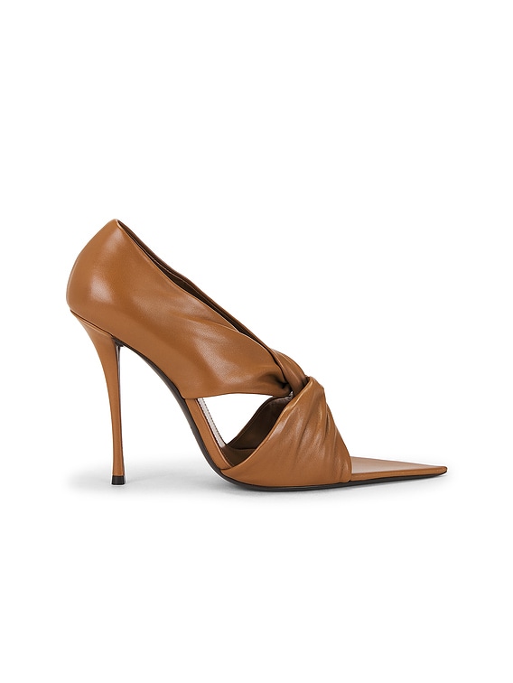 Saint Laurent Malika 110 Spiros Pump in Dark Macadamia | FWRD