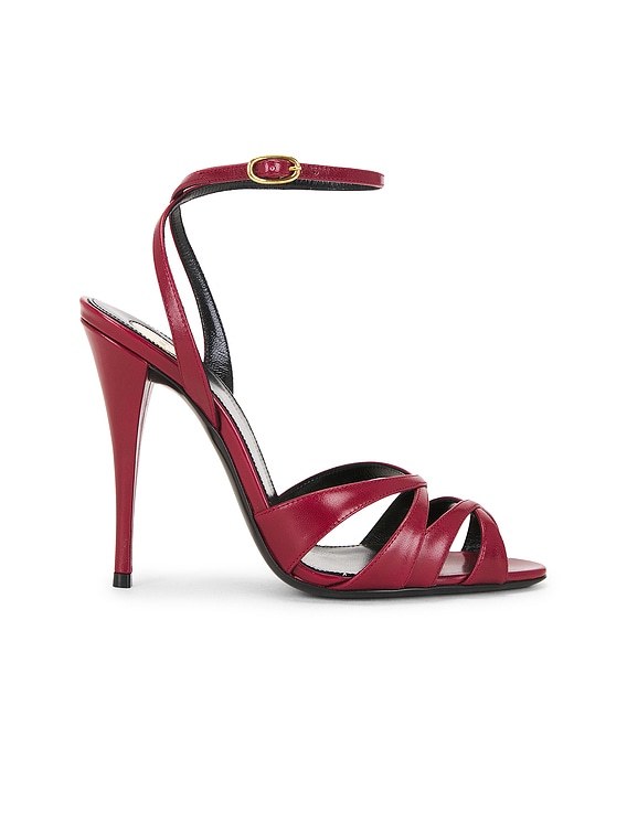 Saint Laurent Touze Heeled Sandal in Cardinal Red | FWRD