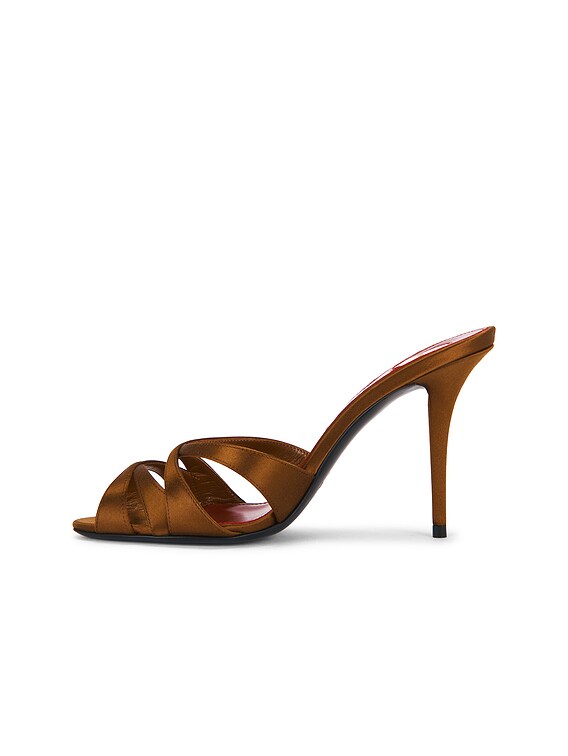 Saint Laurent Chandelle Mule Sandal in Deep Cognac | FWRD