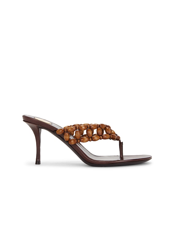 Saint Laurent Zina Mule Sandal in Paris Brown & Harris Eagle | FWRD