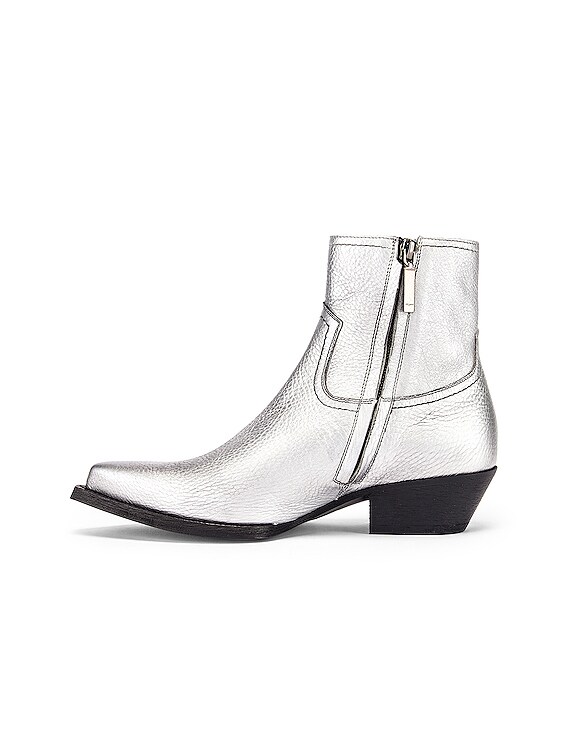 saint laurent silver boots