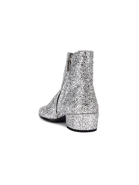 saint laurent glitter boots mens