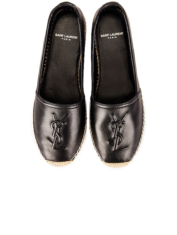 Monogram Leather Espadrilles in Black - Saint Laurent