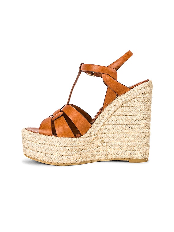 Saint laurent tribute espadrille on sale wedge