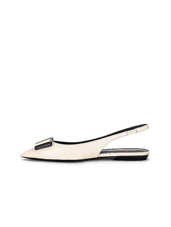 Saint Laurent Anais Ballerina Flats in Perle & Marine | FWRD